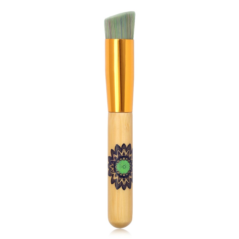 Maange wholesale single burlywood wooden handle foundation brush