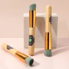 Maange wholesale single burlywood wooden handle foundation brush