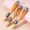 Maange wholesale single burlywood wooden handle foundation brush