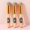 Maange wholesale single burlywood wooden handle foundation brush