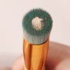 Maange wholesale single burlywood wooden handle foundation brush