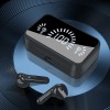 1800mAH LED display type-c portable waterproof black wireless touch control small smart tws sport earbuds with mirror