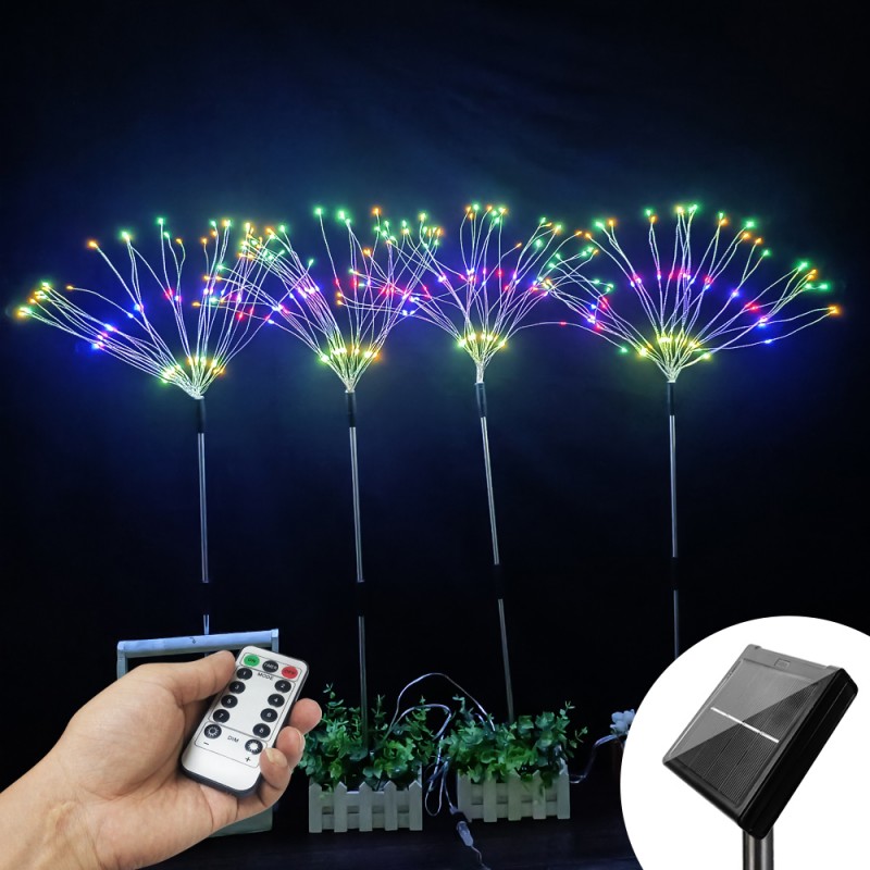 Holiday Dandelion Wedding Decoration Lighting Solar Led String Light Outdoor Waterproof Med Starburst Firework Lights For Garden