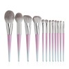 Eco Friendly Pinceau Maquillage Bright Crystal Handle Comfortable Full Long Makeup Brush Set