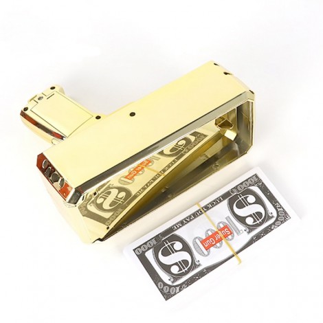 Wedding Festival Club Party Super Playing Dollar Golden Sparying Cannon Toy Shooter Gold Money Gun With Cash