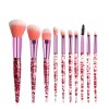 10 pcs luxury eyeshadow colorful beauty hair diamond makeup brush set