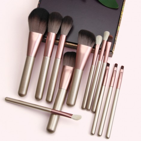 luxury pink birch wood handle nylon brochas de maquillaje profesional makeup brush set