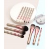 luxury pink birch wood handle nylon brochas de maquillaje profesional makeup brush set
