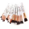 MAANGE 15pcs marble makeup brushes set plastic handle nylon hair blending foundation wholesale private logo brochas maquillaje