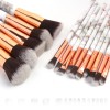 MAANGE 15pcs marble makeup brushes set plastic handle nylon hair blending foundation wholesale private logo brochas maquillaje