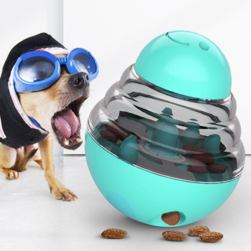 Food Dropping Ball Dogs Chew Toy Puzzle Interactive IQ Snack Leakage Food Ball Toy