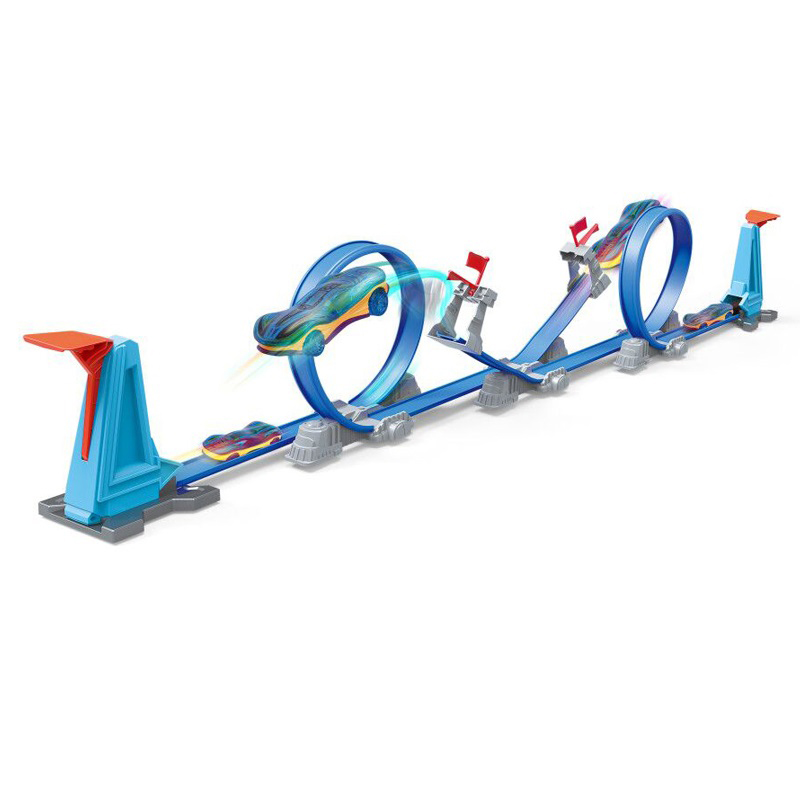 2021 High Quality Fun Children#x27;s Double Ejection Racing Truck Catapult Alloy Toy Car