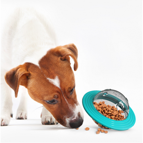 Flying Saucer Tumbler Feeding Toy Pet Feeder Slow Food Dispenser Ball Food Leakage Toy