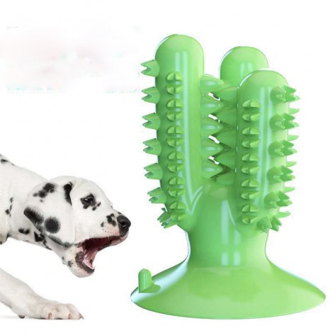 Cactus Shape Dog Toothbrush Toy Dog Molar Toothbrush Stick Leakage Chew Toy