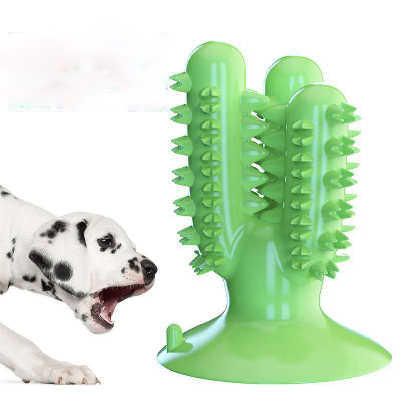 Cactus Shape Dog Toothbrush Toy Dog Molar Toothbrush Stick Leakage Chew Toy