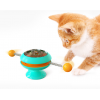 Funny Kitten Turntable Rotating Cat Toys Windmill Spring Catnip Toy with Strong Suction Cup