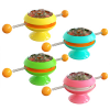 Funny Kitten Turntable Rotating Cat Toys Windmill Spring Catnip Toy with Strong Suction Cup