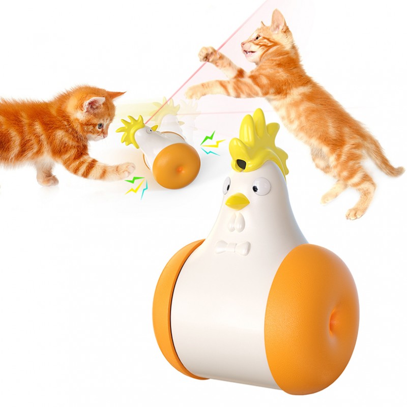 New Deign Cat Puzzle Interactive Toys Electric Squeaky Sounding Tumbler Emits Laser Cat Toy