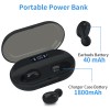 High quality handfree led power display 1800mAH tws bt waterproof colourful glowing wireless sport earphone