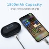 High quality handfree led power display 1800mAH tws bt waterproof colourful glowing wireless sport earphone