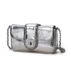 Fashion Most Popular ladies hand bag genuine leather metal chain 2021 mini silver metallic purses