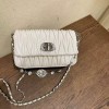 New rhinestone diamond ruched cow leather shoulder sling handbag bag crossbody purse