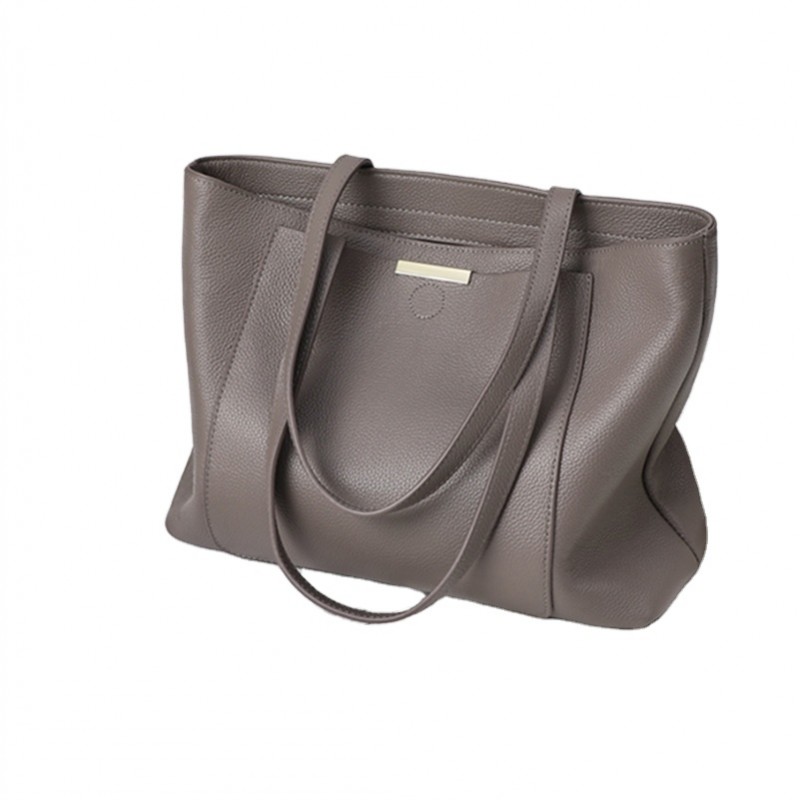 Capacity ladies soft leather latest design ladies Grey tote hand bag purse tote handbags