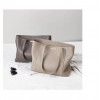 Capacity ladies soft leather latest design ladies Grey tote hand bag purse tote handbags