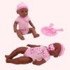 Huiye reborn dolls black soft silicon newborn baby doll with clothes dress African American Black Silicone Baby Dolls