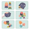 Huiye Stacking cup toy Plastic colorful animal pattern  Educational Cute Cup Toy Stacking Pile Up Cups Count Baby Bathing Toy