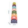 Huiye Stacking cup toy Plastic colorful animal pattern  Educational Cute Cup Toy Stacking Pile Up Cups Count Baby Bathing Toy