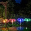 4 In 1 Outdoor Solar Led Fiber Optic Flower Jellyfish Light Led Fiber Optic Lights Decoration Lamp For Garden