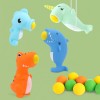 Huiye shooting ball toys popper ball air powered soft rubber animal shooter release squeeze ball toys