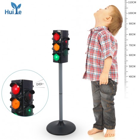Huiye toy traffic light pretend play toys for kids DIY educational learning automatic traffic light lamp toys with sound