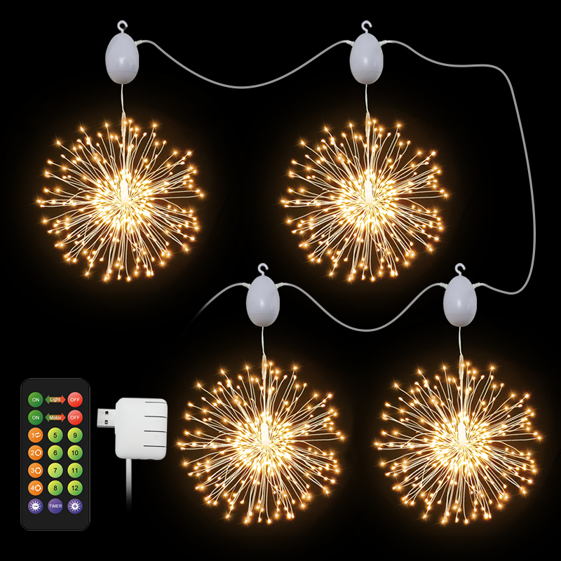 New Motor Rotation Christmas Decoration Starburst Light Remote Control Type Fireworks Xmas Lights Led Firework Lights