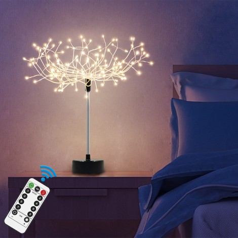 Amazon Home Decoration 3*AA Battery Remote Control 8 Function Table Led Starburst Night Light  Led Firework Light lamp