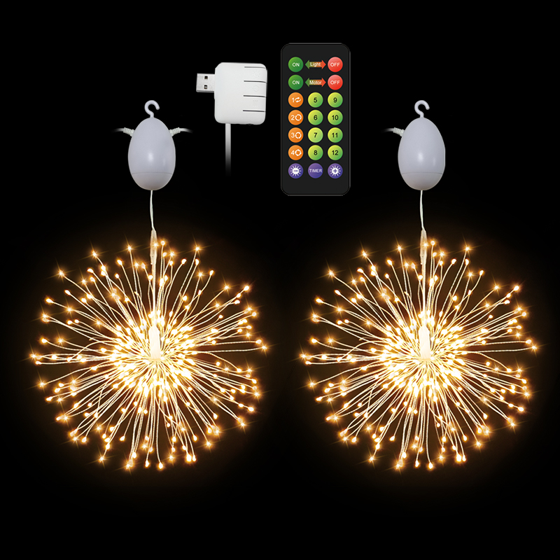Portable Usb Electric Led Firework Lights Garden Led Fireworks Night Light Christmas Decoration Copper Wire Starburst Light