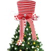 Trending products on amazon fabric stripe hat christmas tree topper for decoration