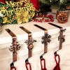 Christmas Decoration Set of 4 Metal Christmas Stocking Holders Fireplace Stocking Hook
