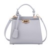 Alibaba trends designer crossbody genuine leather top handle handbags purse with turnlock