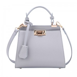 Alibaba trends designer crossbody genuine leather top handle handbags purse with turnlock
