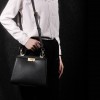Alibaba trends designer crossbody genuine leather top handle handbags purse with turnlock