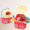 Huiye plastic kitchen cooking pot backpack toy educational pretend play kitchen play set toy in backpack case