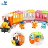Huiye plastic train building blocks toys educational kids truck train diy puzzle building block train toy set