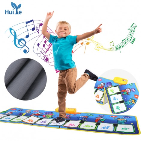 Huiye piano keyboard mat kids space animal music electronic piano blanket keyboard toy musical mat keyboard piano play mat dance