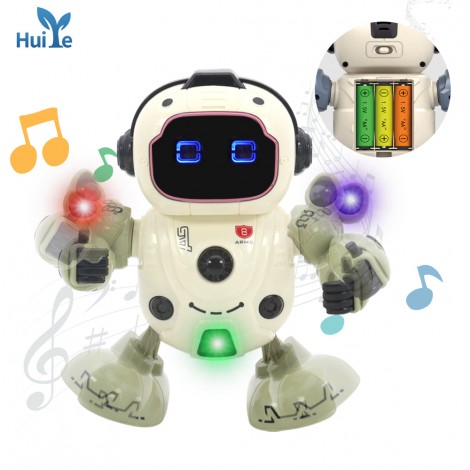 Huiye robotic toys for kids intelligent electric dancing robot speaker toy robots technology kids with light and music sound