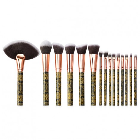 Wholesale 15 pcs makeup brush set Large Fan Brush For Makeup Brush Set private label