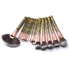 Wholesale 15 pcs makeup brush set Large Fan Brush For Makeup Brush Set private label