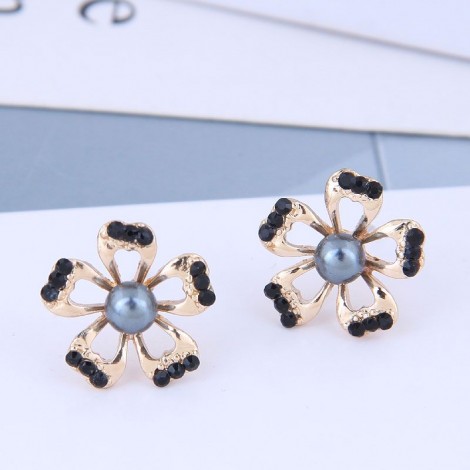 925 Silver Korean Fashion Sweet Ol Flower Stud Earrings Nhsc191701