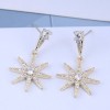 925 Silver Korean Fashion Sweet Ol Copper Inlaid Zircon Sun Flower Ear Studs Nhsc191711
